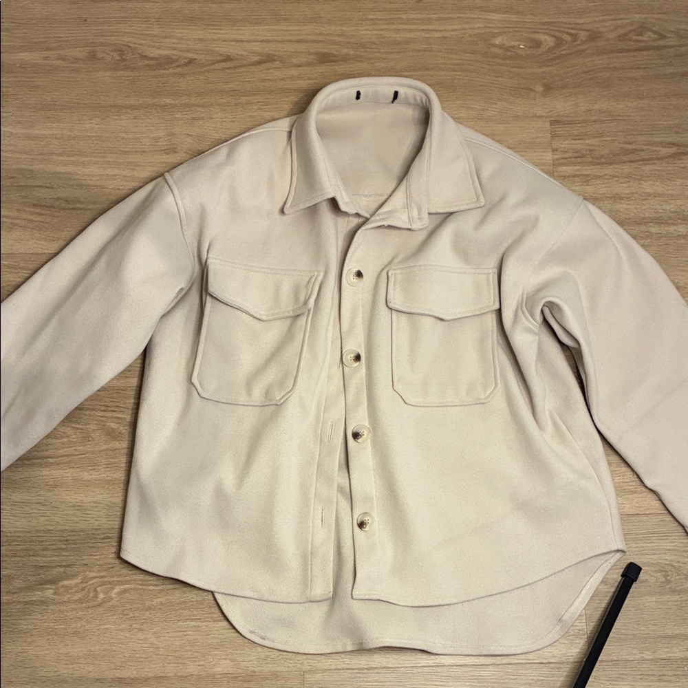 Cream Button-Up Light Jacket